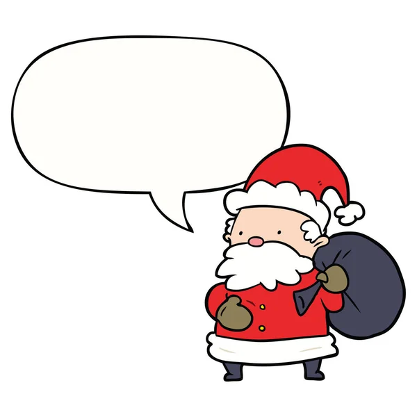 Dessin animé Père Noël claus et bulle de parole — Image vectorielle