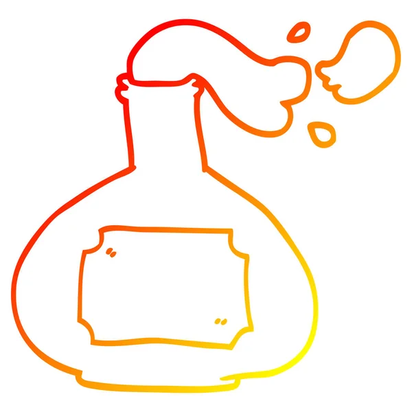 Chaud gradient ligne dessin dessin dessin animé fumeur potion — Image vectorielle