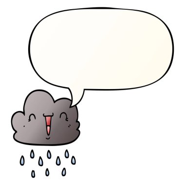 düzgün degrade tarzında karikatür fırtına bulut ve konuşma balonu