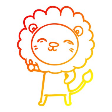 sıcak degrade çizgi çizim karikatür aslan