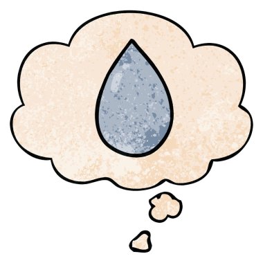 karikatür su damlacık ve grunge doku patte düşünce kabarcık
