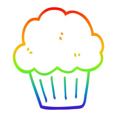 gökkuşağı gradyan çizgi çizim karikatür muffin