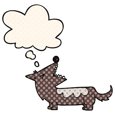 çizgi film köpek ve çizgi roman tarzında düşünce balonu