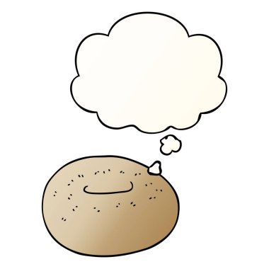 çizgi film donut ve pürüzsüz degrade tarzında düşünce balonu