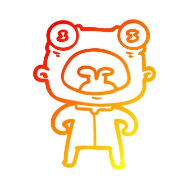 sıcak degrade çizgi çizim karikatür garip yabancı bağırarak