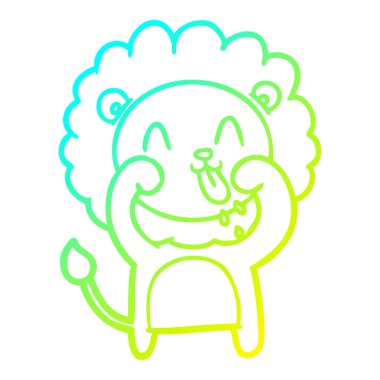 soğuk degrade çizgi çizim mutlu karikatür aslan