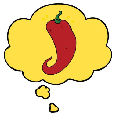 karikatür biber ve düşünce balonu