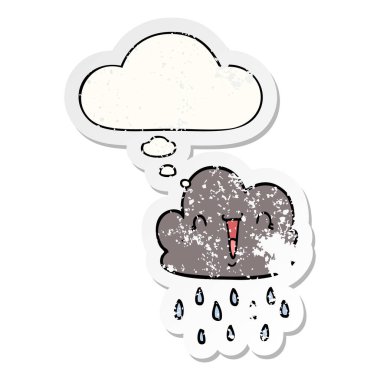 karikatür fırtına bulut ve sıkıntılı yıpranmış stic olarak kabarcık düşünce