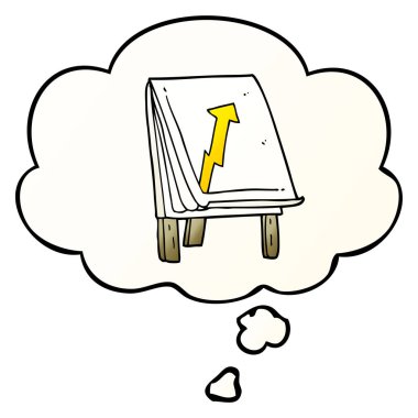 düz g ok ve düşünce balonu ile karikatür iş grafiği