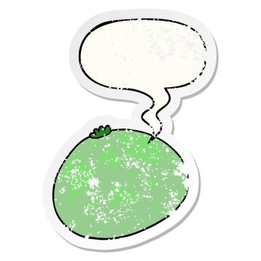 karikatür kabak ve konuşma balonu sıkıntılı etiket