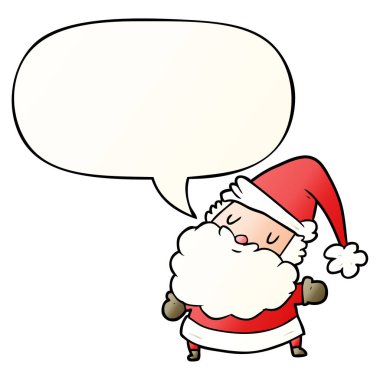 karikatür noel baba ve pürüzsüz degrade tarzında konuşma balonu