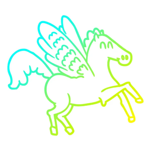 Studená Přechodová čára kresba kreslený kůň — Stockový vektor