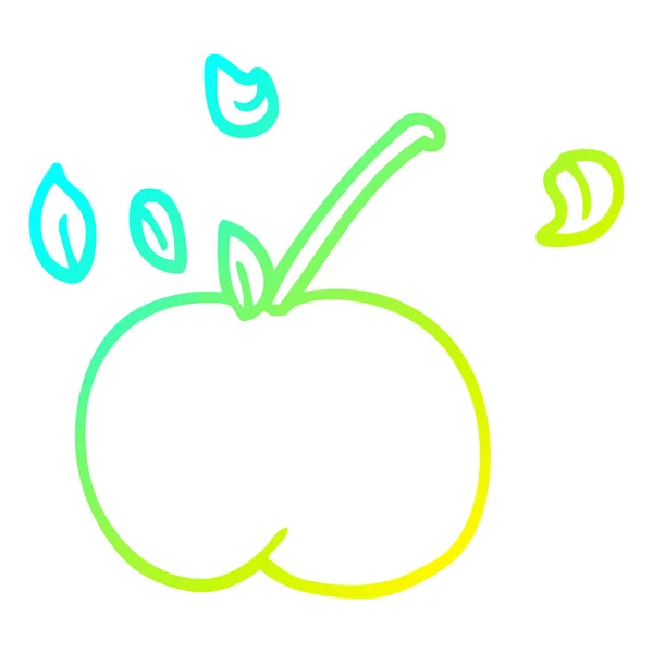 Linea gradiente freddo disegno cartone animato mela succosa — Vettoriale Stock