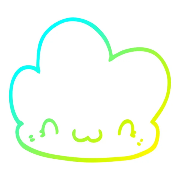 Froid gradient ligne dessin dessin animé nuage — Image vectorielle