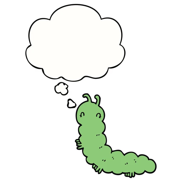 Cartoon Caterpillar en gedachte Bubble — Stockvector