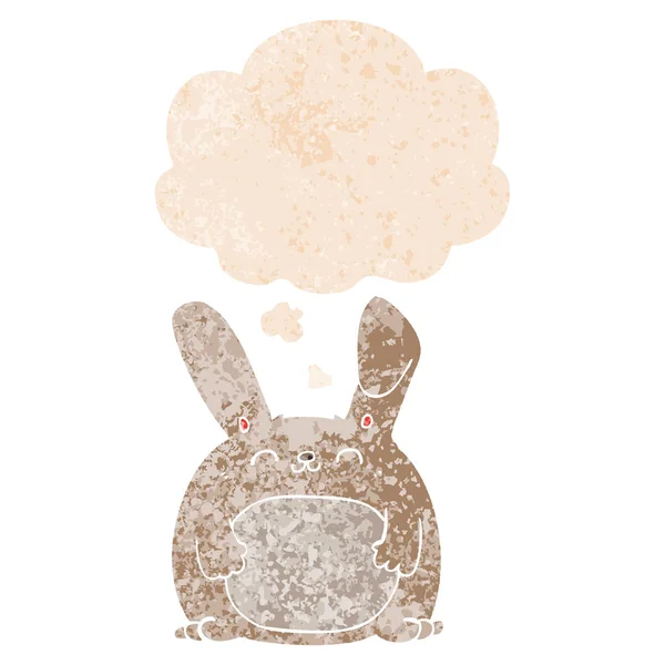 Kreslený králík a myšlenková bublina ve stylu retro — Stockový vektor