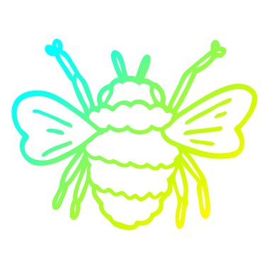 soğuk degrade çizgi çizim karikatür arı