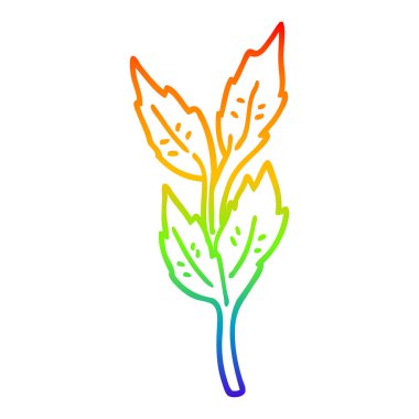 gökkuşağı degrade çizgi çizim karikatür yaprakları