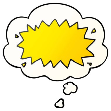 karikatür patlama sembolü ve pürüzsüz degrade s düşünce balonu