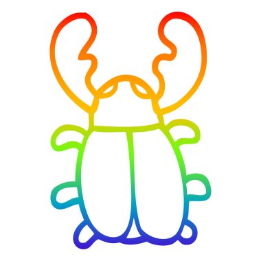 gökkuşağı gradyan çizgi çizim karikatür büyük böcek