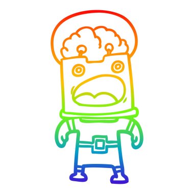 gökkuşağı degrade çizgi çizim karikatür robot