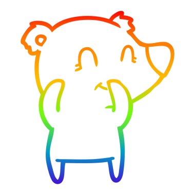 gökkuşağı gradyan çizgi çizim kıkırdayan kutup ayısı karikatür