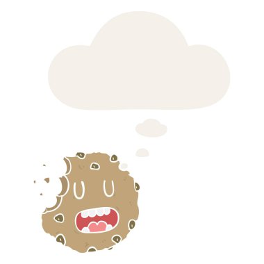 karikatür çerez ve retro tarzında düşünce balonu