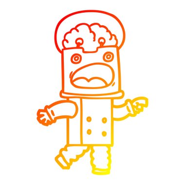 sıcak degrade çizgi çizim karikatür robot