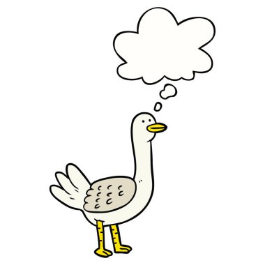karikatür kuş ve düşünce balonu