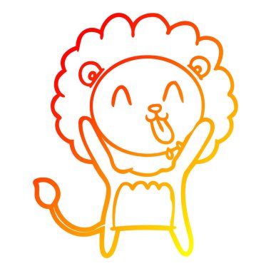 sıcak degrade çizgi çizim mutlu karikatür aslan