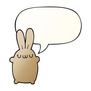 düzgün degrade tarzında karikatür tavşan ve konuşma balonu