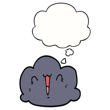 mutlu bulut karikatür ve düşünce balonu