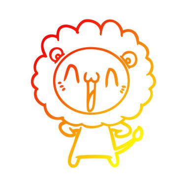 sıcak degrade çizgi çizim mutlu karikatür aslan