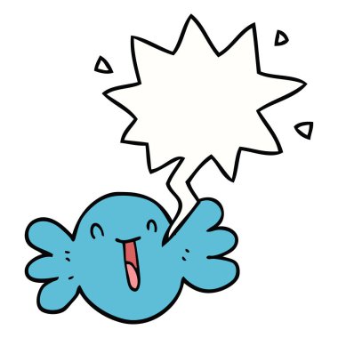 karikatür mutlu şeker ve konuşma balonu