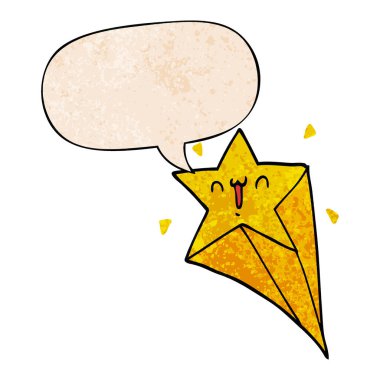 retro doku tarzında karikatür çekim yıldız ve konuşma balonu