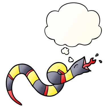 karikatür çınlama yılan ve pürüzsüz degrade stil düşünce balonu