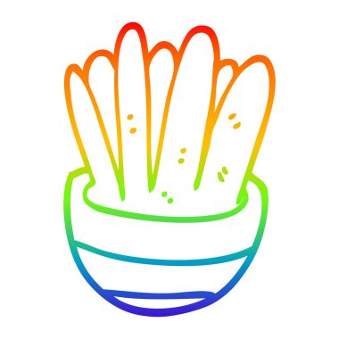 gökkuşağı gradyan çizgi çizim karikatür ev bitki