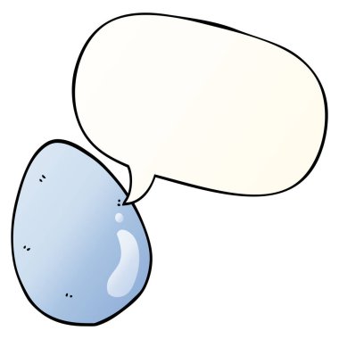 düzgün degrade tarzında karikatür yumurta ve konuşma balonu