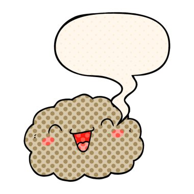 çizgi roman tarzında mutlu karikatür bulut ve konuşma balonu