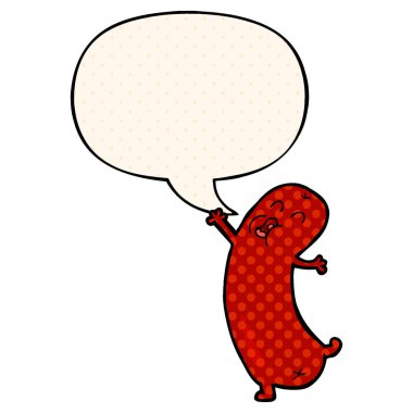 çizgi roman tarzında çizgi film dans sosis ve konuşma balonu