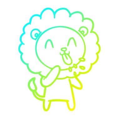 soğuk degrade çizgi çizim mutlu karikatür aslan