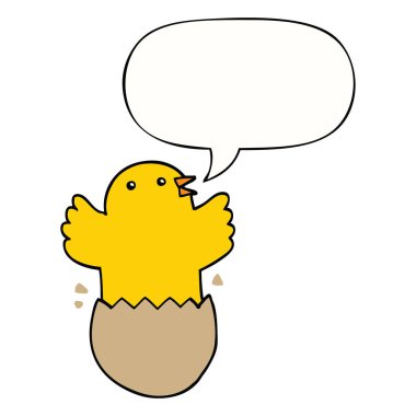 karikatür kuluçka kuş ve konuşma balonu