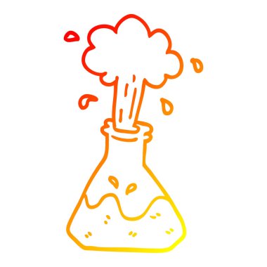 sıcak degrade çizgi çizim karikatür bilim deneyi