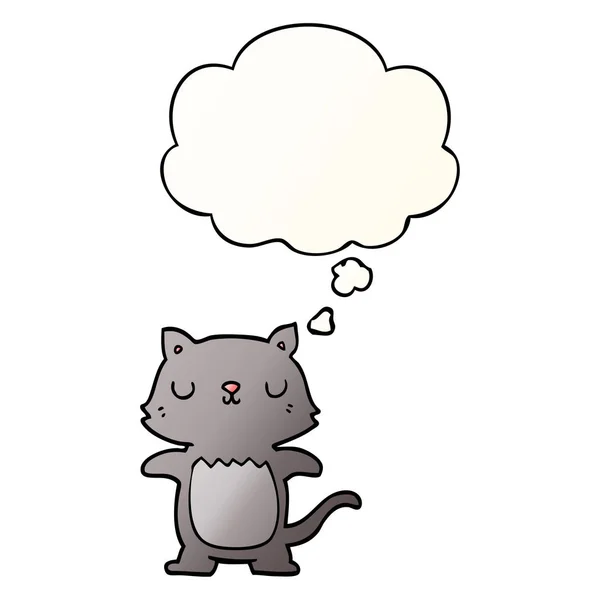 Cartoon kat en gedachte bubble in gladde gradiënt stijl — Stockvector