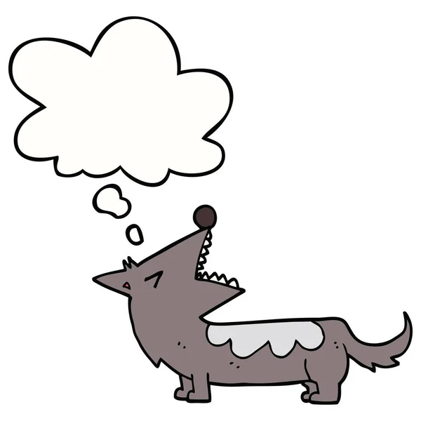 Karikatúra kutya és gondolat buborék — Stock Vector