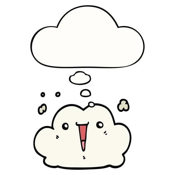 Χαριτωμένο καρτούν σύννεφο και φούσκα σκέψης — Διανυσματικό Αρχείο