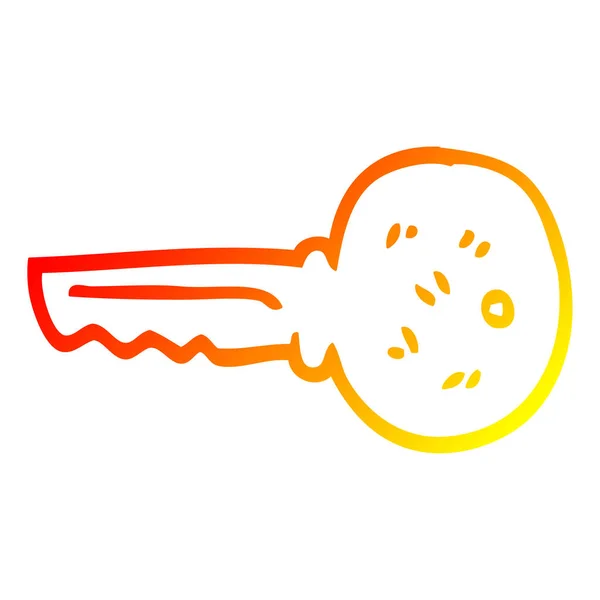 Kresba s teplým přechodem kreslený Zlatý klíč — Stockový vektor