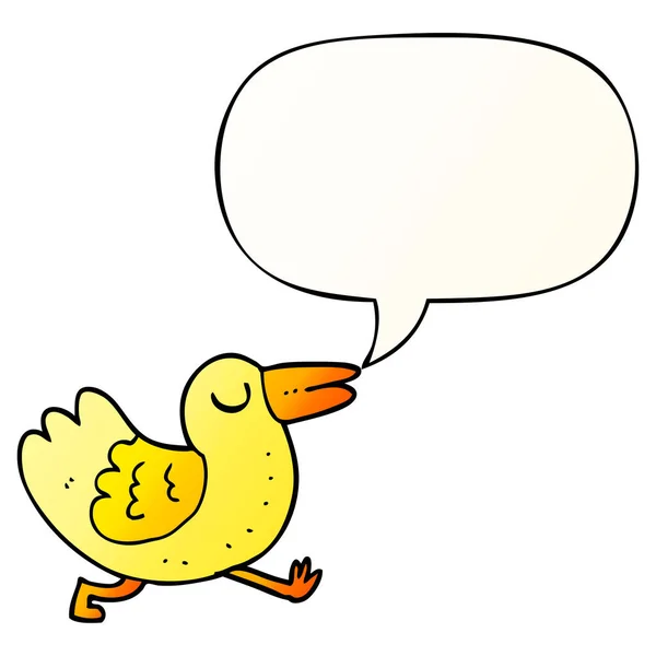 Bublina kreslených ptáků a řeči v hladkém stylu přechodu — Stockový vektor