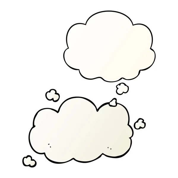 Cartoon cloud and thought bubble in smooth gradient style — Stock Vector