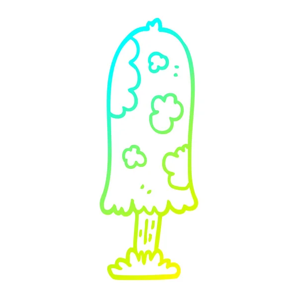 Linha de gradiente frio desenho de cogumelos desenhos animados —  Vetores de Stock
